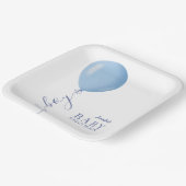 ミニマリストブルーバルーンオーボーイベビーシャワー ペーパープレート (傾斜あり)