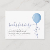 ミニマリストブルーバルーンベビーシャワーブックベビー エンクロージャーカード (正面)
