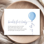 ミニマリストブルーバルーンベビーシャワーブックベビー エンクロージャーカード