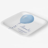 ミニマリストブルーバルーンボーイ1st誕生日 ペーパープレート (傾斜あり)