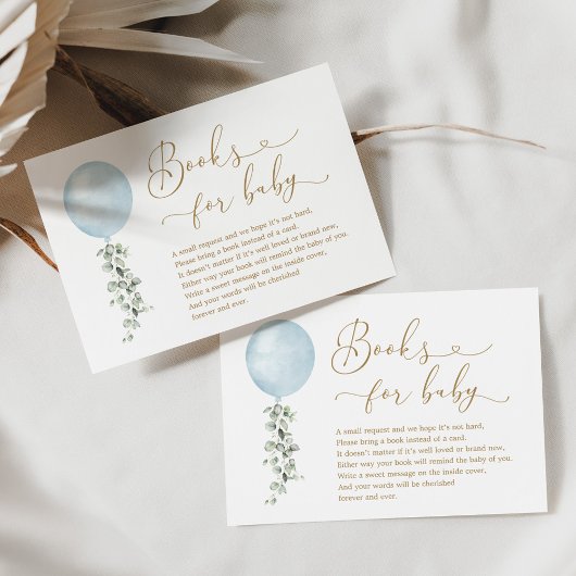 ミニマリストブルーバルーンユーカリプタスベビー エンクロージャーカード