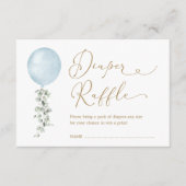 ミニマリストブルーバルーンユーカリプトゥスオムツラッフル エンクロージャーカード (正面)