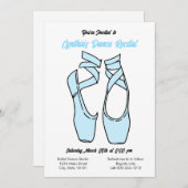 ミニマリストブルーバレエダンスリサイタル招待状 招待状 (正面/裏面)