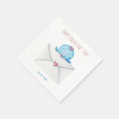 ミニマリストブルーバードハッピーバレンタインデー元 スタンダードカクテルナプキン (角)