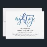 ミニマリストブルーフォイル80誕生日招待状 招待状<br><div class="desc">このミニマル80thバースデーパーティーの招待は、目を引くブルーフォイル'70の文字を特徴とする。青色の箔は箔ではなく質感のみであることに注意し実在てほしい。レイアウト、フォント、文字サイズの変更など、このデザインの高度なカスタマイズを行うには、上クリックの「」ボタカスタマイズンを使用してください。何か連絡質問があれば私に頼む！</div>