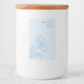 ミニマリストブルーフローラキャンドルラベル フードラベル (正面)