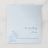 ミニマリストブルーフローラ結婚折り畳み座席表 プレイスカード (外部開封)