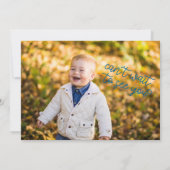 ミニマリストブルーベリーカップケーキファーストバースデーパーティー 招待状 (裏面)