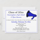 ミニマリストブルーホワイトハイスクールクラス懇親会 招待状 (正面)