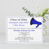 ミニマリストブルーホワイトハイスクールクラス懇親会 招待状 (スタンド正面)