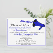 ミニマリストブルーホワイトハイスクールクラス懇親会 招待状 (スタンド正面)