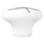 ミニマリストブルーホワイト独身の開花シックフローラ セラミックノブ (側面)