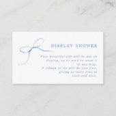 ミニマリストブルーボウブライダルシャワーディスプレイシャワー エンクロージャーカード (正面)