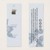 ミニマリストブルーボタニカルアパレルスイングプライスラベル (正面&裏面)