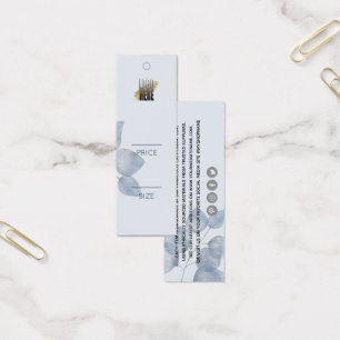 ミニマリストブルーボタニカルアパレルスイングプライスラベル