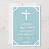 ミニマリストブルーボーイズファーストコミュニオン 招待状 (正面)