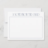 ミニマリストブルー両面写真卒業 サンキューカード (裏面)