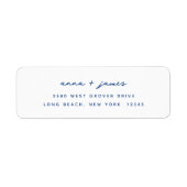 ミニマリストブルー差出人住所ラベル ラベル (正面)