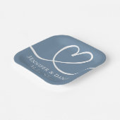 ミニマリストブルー手書きエレガントOhベビーシャワー ペーパープレート (傾斜あり)