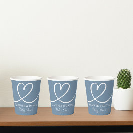 ミニマリストブルー手書きボエレガントホ 紙コップ