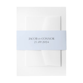 ミニマリストブルー招待状用帯 招待状ベリーバンド