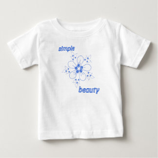 "ミニマリストブルー破線アートベビーボディスーツ – S ベビーTシャツ