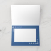 ミニマリストブルー誕生日カード 箔グリーティングカード (内側レイダウン)