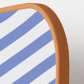 ミニマリストブルー&ホワイトカバナストライプ ピックルボールラケット (左詳細)