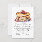 ミニマリストブレックファースト誕生日招待状 招待状 (正面)