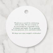 ミニマリストブーケエメラルドグリーン結婚ズ・サンキュー フェイバータグ (裏面)