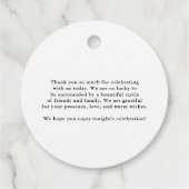 ミニマリストブーケ結婚ブラック フェイバータグ (裏面)