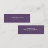 ミニマリストプラムパープルリネンシンプル スキニー名刺 (正面/裏面)