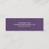 ミニマリストプラムパープルリネンシンプル スキニー名刺 (裏面)