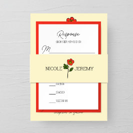 ミニマリストプリムローズ結婚式招待状ベリーバンド 招待状ベリーバンド