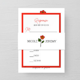 ミニマリストプリムローズ結婚式招待状ベリーバンド 招待状ベリーバンド