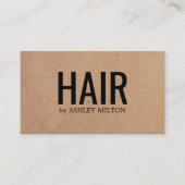 ミニマリストプリントクラフトブラックはっきりしたヘアサロン 名刺 (正面)