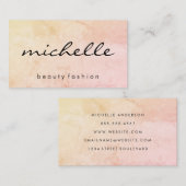 ミニマリストプレイングリーン、カッシブ文字 名刺 (正面/裏面)