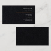 ミニマリストプレインプレミアムブラックモダン 名刺 (正面/裏面)