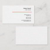 ミニマリストプレインレッドホワイトモダンプレミアムリネン 名刺 (正面/裏面)