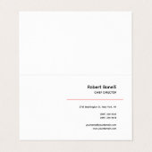 ミニマリストプレインレッド白黒 モダン 名刺 (外部フラット)