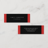ミニマリストプレーンシンプルブラックレッドプロフェッショナル スキニー名刺 (正面/裏面)