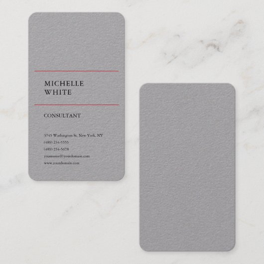 ミニマリストプレーンシンプルプレミアムグレープロフェッショナル 名刺 (正面/裏面)