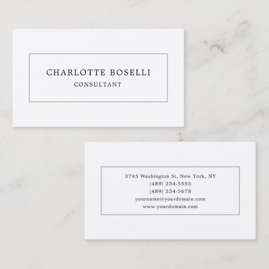 ミニマリストプレーンプロフェッショナルプレミアムシルク 名刺 (正面/裏面)