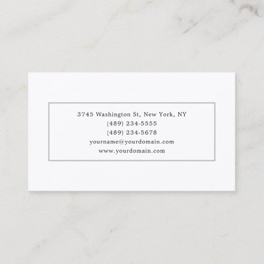 ミニマリストプレーンプロフェッショナルプレミアムシルク 名刺 (裏面)