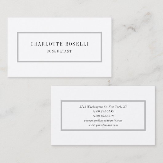 ミニマリストプレーンプロフェッショナルプレミアムシルク 名刺 (正面/裏面)