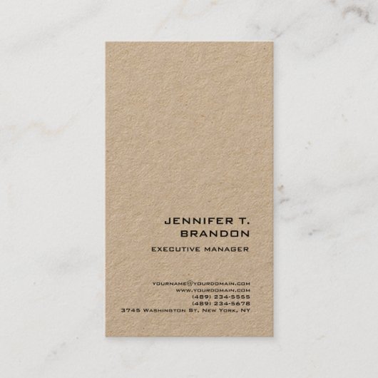 ミニマリストプレーンモダンプロフェッショナルクラフト 名刺 (正面)