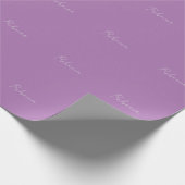 ミニマリストプレーン手書き独自の名前ラベンダー ラッピングペーパー (角)