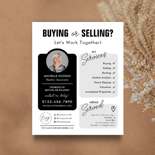 ミニマリストプロパティエージェントフォト不動産仲介業者チラシ チラシ