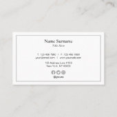 ミニマリストプロフェッショナルタイプグレー名刺 名刺 (裏面)