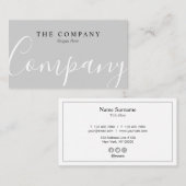 ミニマリストプロフェッショナルタイプグレー名刺 名刺 (正面/裏面)